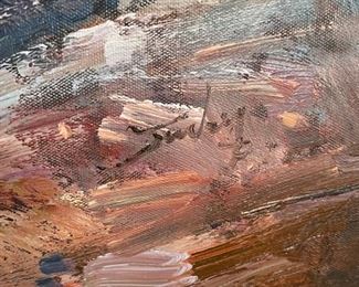 *Original* Oil Native American River Frame: 40x50x2in