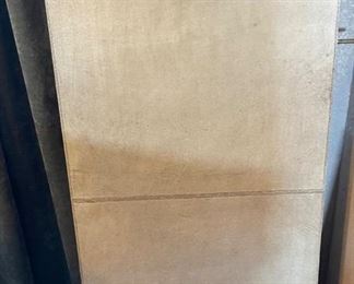 Vintage Marge Carson Leather Clad Dining Table w/ 6 Chairs 31in Hx 34in W x 70-90-120in