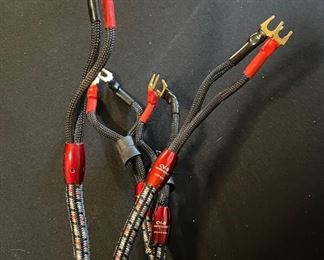 1 pr AudioQuest CV-8 Speaker Cables 12FT SPADES 143in