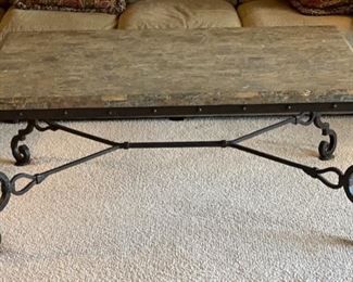 Robb & Stucky Coffee Table Granite Tile Top Rustic Iron Frame 23x42x57in HxWxD
Robb & Stucky Coffee Table Granite Tile Top Rustic Iron Frame 23x42x57in HxWxD