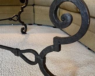 Robb & Stucky Coffee Table Granite Tile Top Rustic Iron Frame 23x42x57in HxWxD