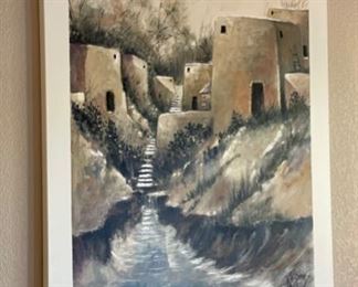 *Original* Michael Nisperos Mystic Passage Southwest Pueblo Dwelling Painting Art 60x48x2in HxWxD