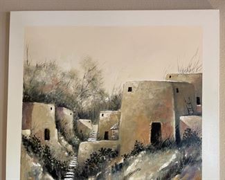 *Original* Michael Nisperos Mystic Passage Southwest Pueblo Dwelling Painting Art 60x48x2in HxWxD