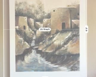 *Original* Michael Nisperos Mystic Passage Southwest Pueblo Dwelling Painting Art 60x48x2in HxWxD