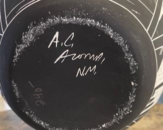 Alisha Chino Native American Etched Wedding Vase AC Acoma NM 15x9x9in HxWxD