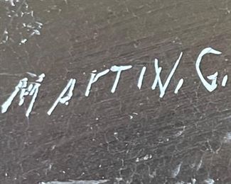 Vintage Native American Pottery Blackware Martin G 4.5in H x 7in Diameter