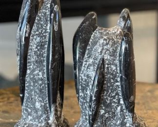 2pc Orthoceras Fossil Set 10.5in H & 8.5in H