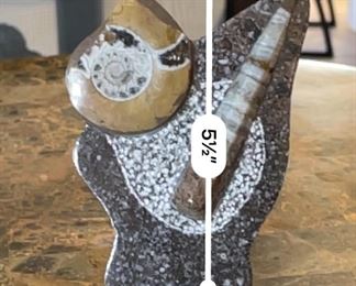 2pc Ammonite Orthoceras Fossil Natural Stand 5.5in H x 4in