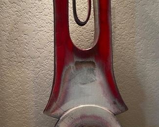 Helene Fielder Raku Ceramic Abstract Sculpture 39x15x3.5in HxWxD