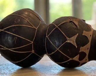 Tarahumara Mexican pottery Double Pot 22in Long x 12in Diameter