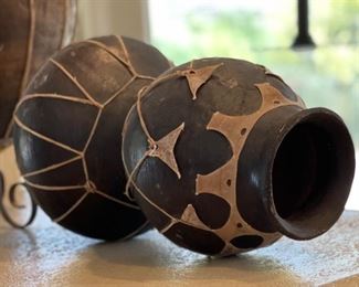 Tarahumara Mexican pottery Double Pot 22in Long x 12in Diameter