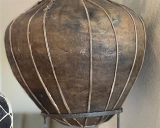 Large Tarahumara Mexican pottery on Stand POT: 23in H x 18in Diameter
