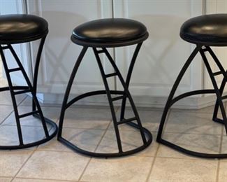 3pc Minson Contemporary Stools 26in H x 16in Diameter