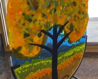 Art Glass Tree Sculpture 16in H x 11in W