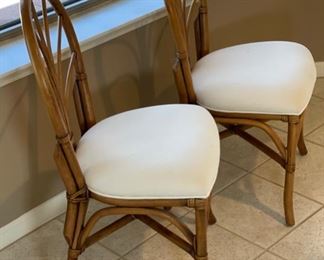 2pc Rattan Chairs Island Home Pair 36x19x18in HxWxD