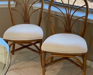 2pc Rattan Chairs Island Home Pair 36x19x18in HxWxD