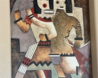 Lee Reynolds Canvas Print Native American Figures 50x40x1.5in HxWxD