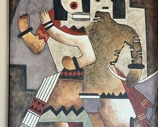 Lee Reynolds Canvas Print Native American Figures 50x40x1.5in HxWxD