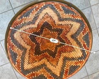 Coil Weave Basket Native American Bowl 7.5in H x 27in Diameter