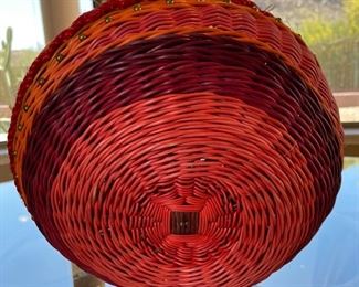 Montana Blue Heron Contemporary Santa Fe Sculptural Weaving Basket Marilyn Evans Wm. Stevens 26x15x13in HxWxD