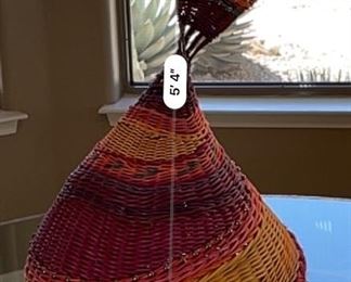 Montana Blue Heron Contemporary Santa Fe Sculptural Weaving Basket Marilyn Evans Wm. Stevens 26x15x13in HxWxD