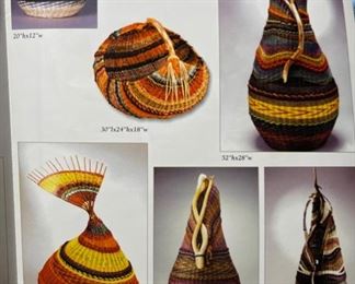 Montana Blue Heron Contemporary Santa Fe Sculptural Weaving Basket Marilyn Evans Wm. Stevens 26x15x13in HxWxD