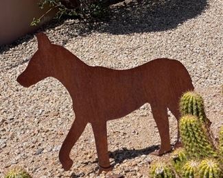 Rustic Metal Silhouette Coyote Yard Art 24 x 34
