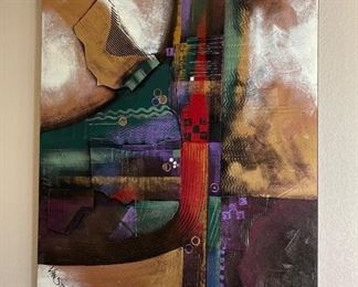 *Original* Mixed Media Art Van Stafford painting 60x48x2in