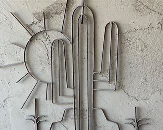 Wrought Iron Saguaro & Sun Wall Decor 35 x 38