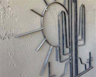 Wrought Iron Saguaro & Sun Wall Decor 35 x 38