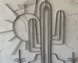 Wrought Iron Saguaro & Sun Wall Decor 35 x 38