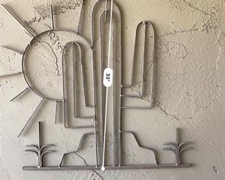 Wrought Iron Saguaro & Sun Wall Decor 35 x 38
