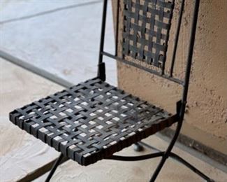 Vintage Mini Folding Metal Patio Chair 24 x 14 x 16 HxWxD