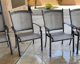 Hampton Bay Patio Table & Chairs Cast Aluminum Table: 28 inches high by 50 inches diameter
