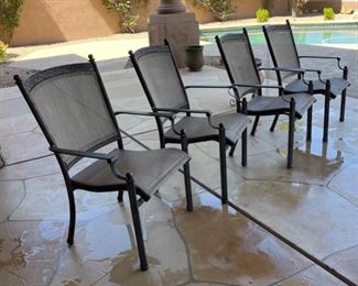 Hampton Bay Patio Table & Chairs Cast Aluminum Table: 28 inches high by 50 inches diameter