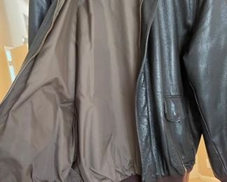 Vintage LL Bean Goatskin Leather Jacket Classic Bomber SZ 46 Long 46 Long