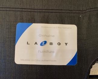 La-Z-Boy Sleeper Sofa Brown and Beige Lined Fabric with Wood Legs 35x80x38 HxWxD