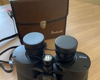 Vintage Bushnell 10x50 Wide Angle Insta Focus Binoculars W/ Case & Lens Covers