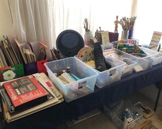 Art Supplies, including canvases, brushes, pencils, charcoal, etc. 