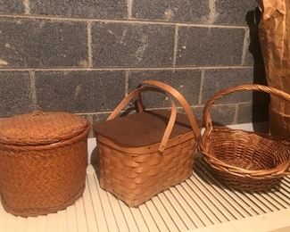 Wicker baskets and picnic basket