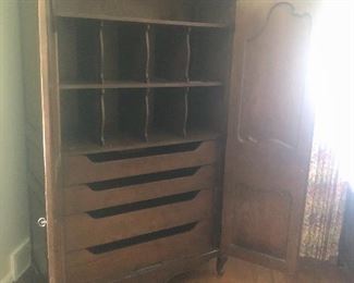 Interrior of wardrobe closet - drawers and storage shelf - great for rooms with small closets