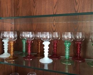 Vintage hand blown Stemware.