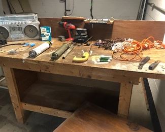 Workbench and a small selection of handtools