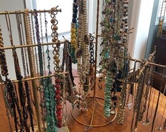 Large selection of necklaces sterling silver and costume