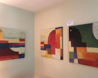 Set of three canvas prints.