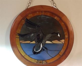 Goose stained glass