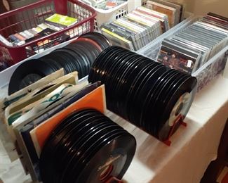 Lots of 45s, CDs and cassettes 
