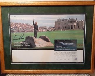 Cessna Citation promo print, featuring Arnold Palmer at St. Andrews (Signed)