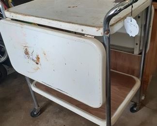 Vintage drop leaf utility cart
