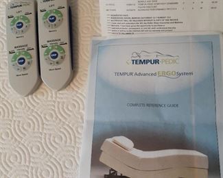 Detail, King sized Tempur Pedic Ergo adjustable bed wireless remotes
